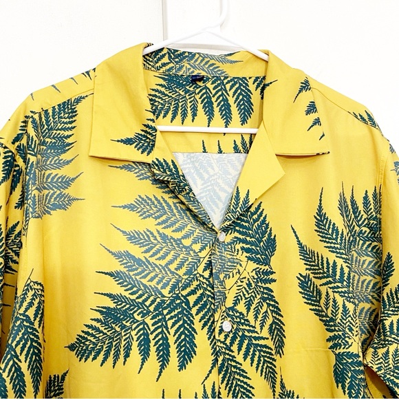 DESIGN IN ITALY silky feel Hawaiian tropic print short sleeve button up shirt 2X - Picture 2 of 8
